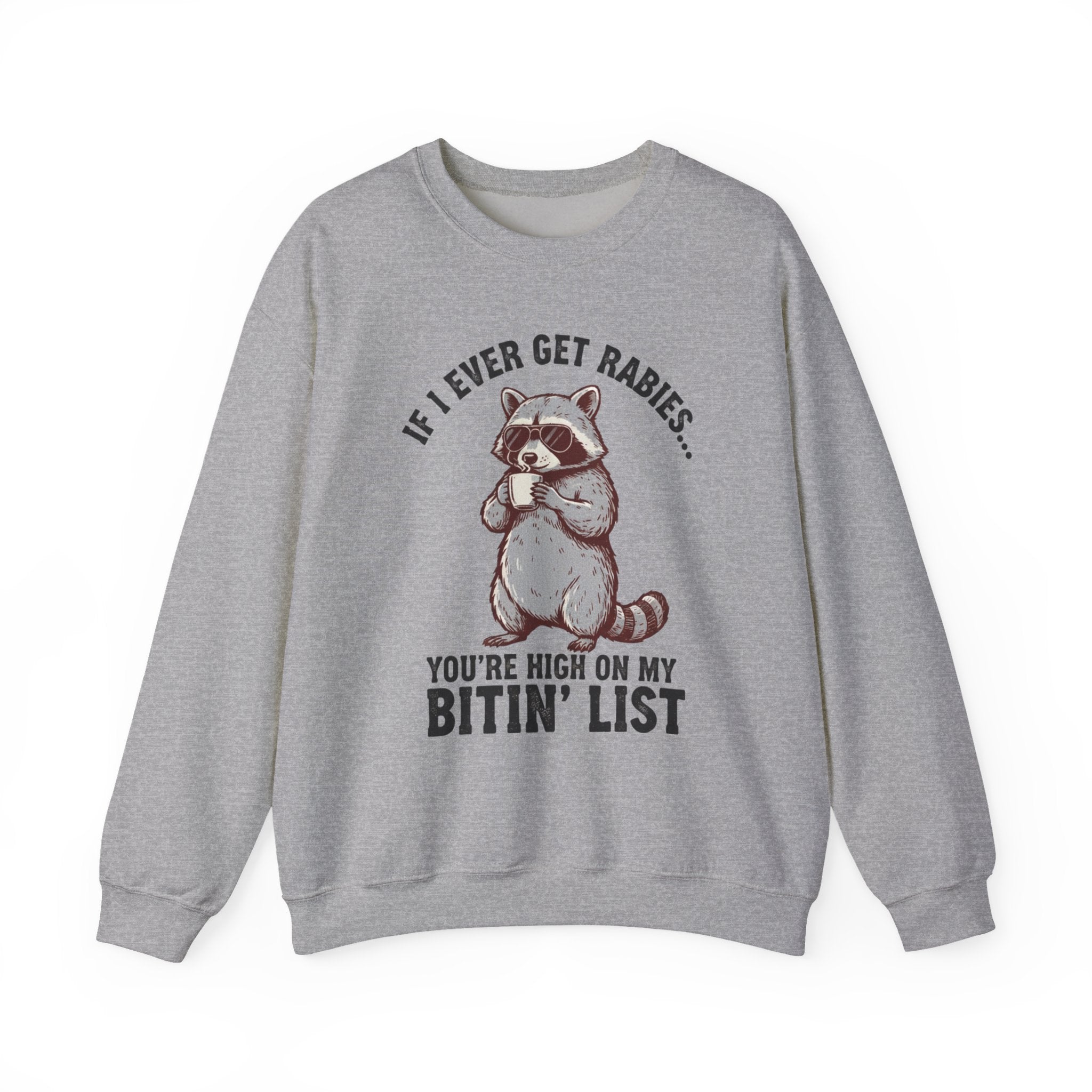 Raccoon 'Bite'n List' Crewneck Sweatshirt