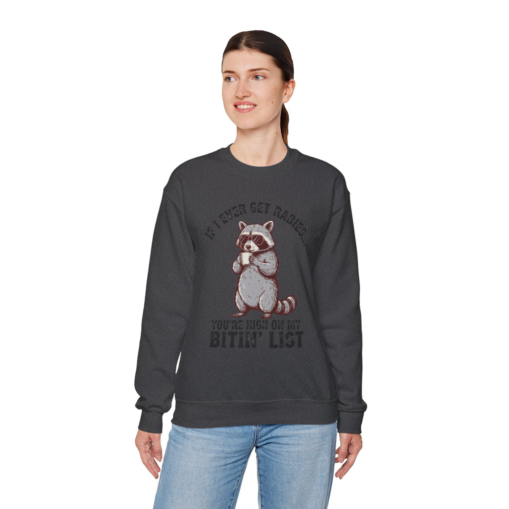 Raccoon 'Bite'n List' Crewneck Sweatshirt