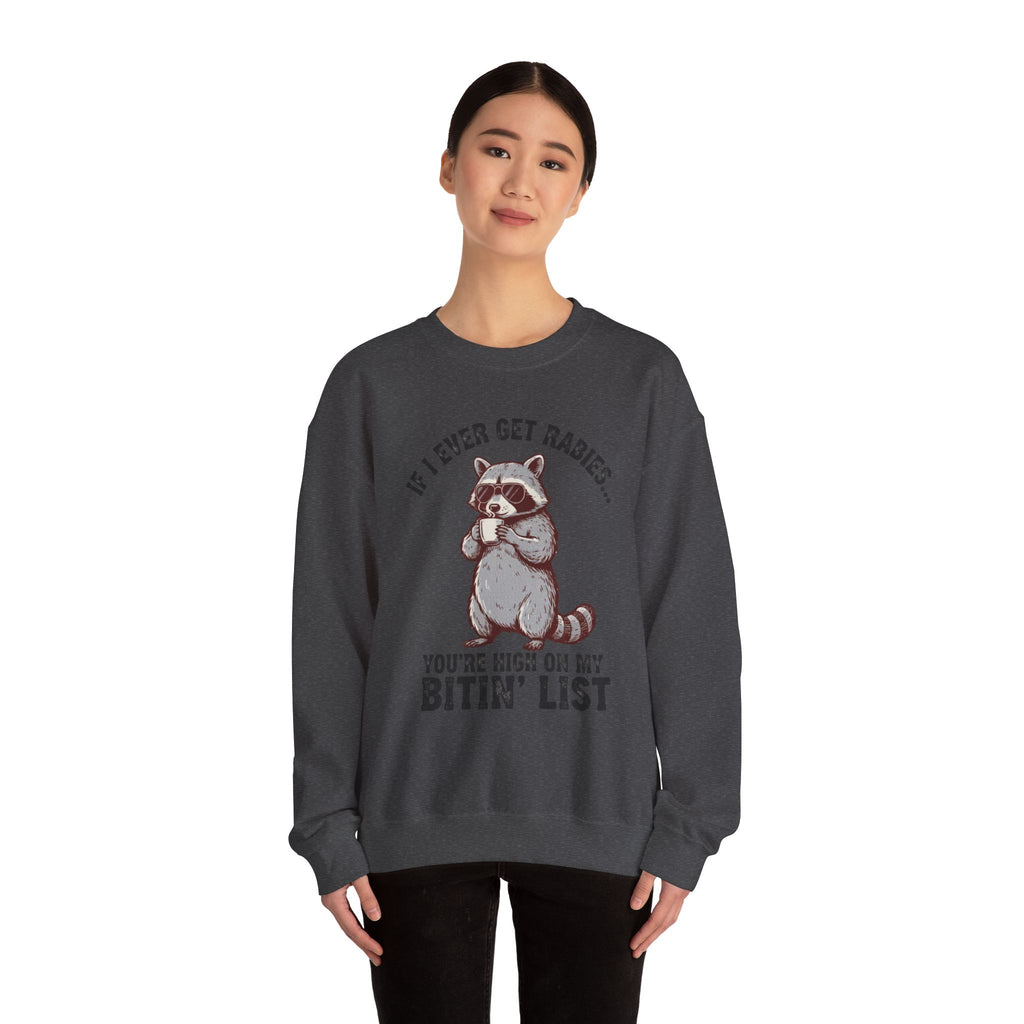Raccoon 'Bite'n List' Crewneck Sweatshirt