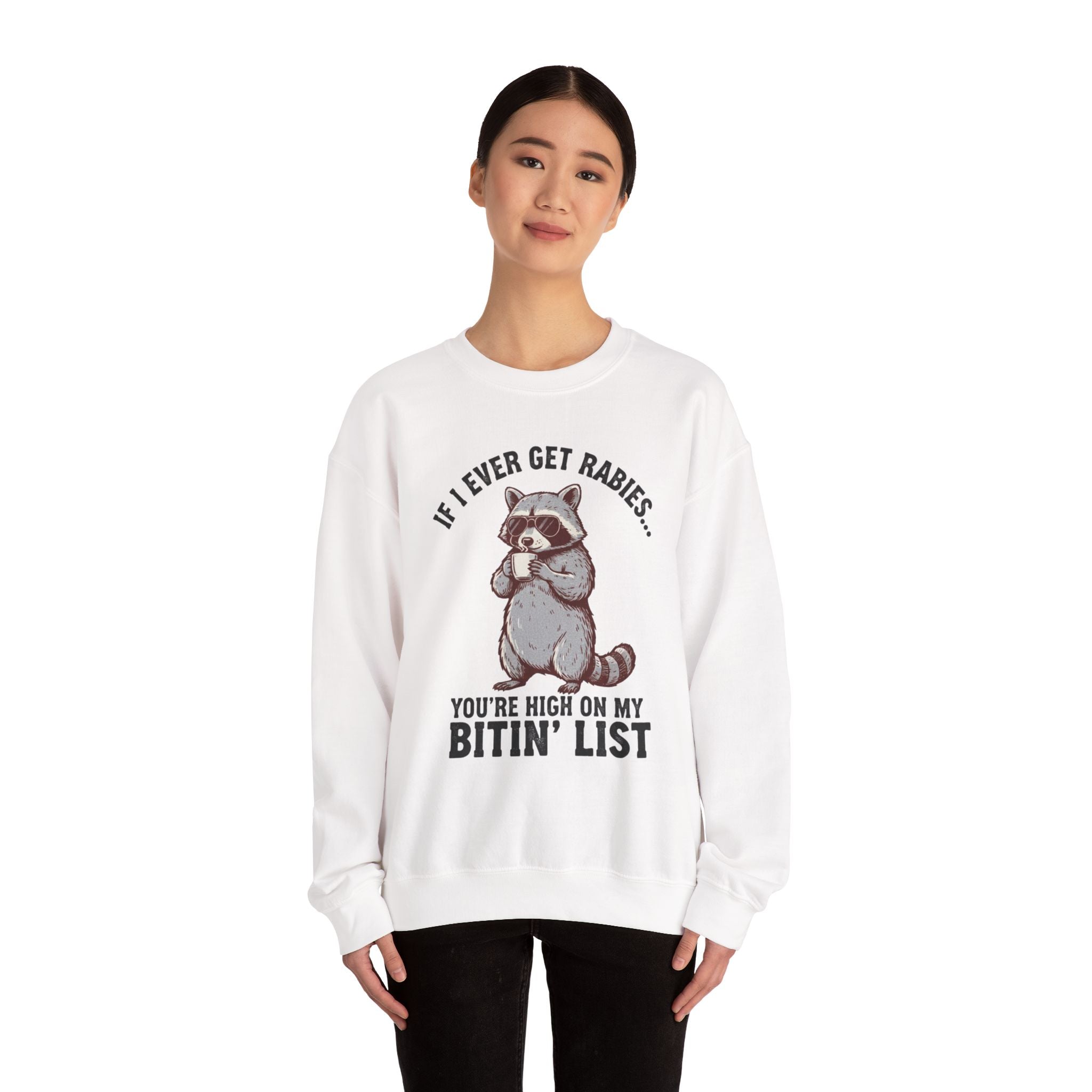 Raccoon 'Bite'n List' Crewneck Sweatshirt
