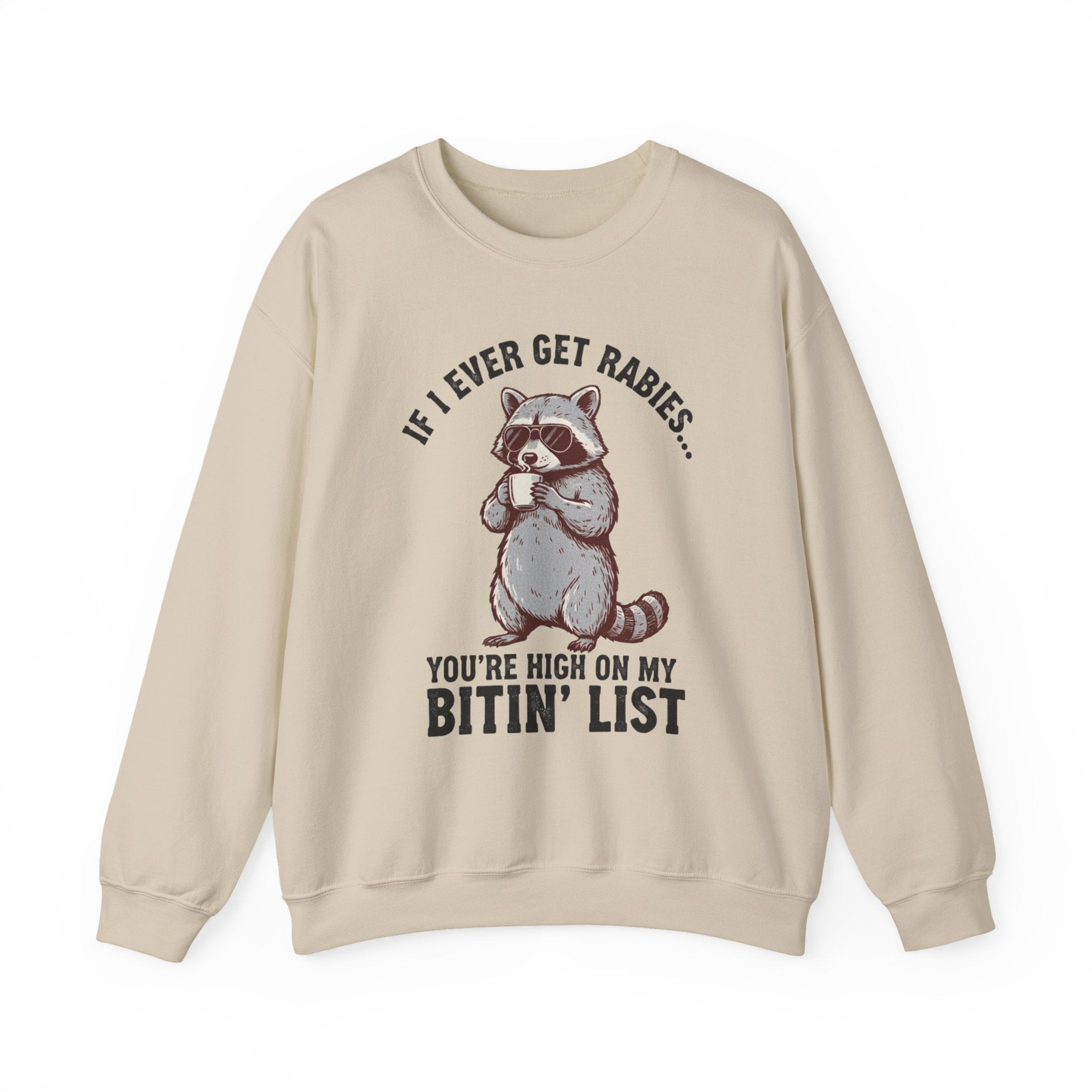 Raccoon 'Bite'n List' Crewneck Sweatshirt