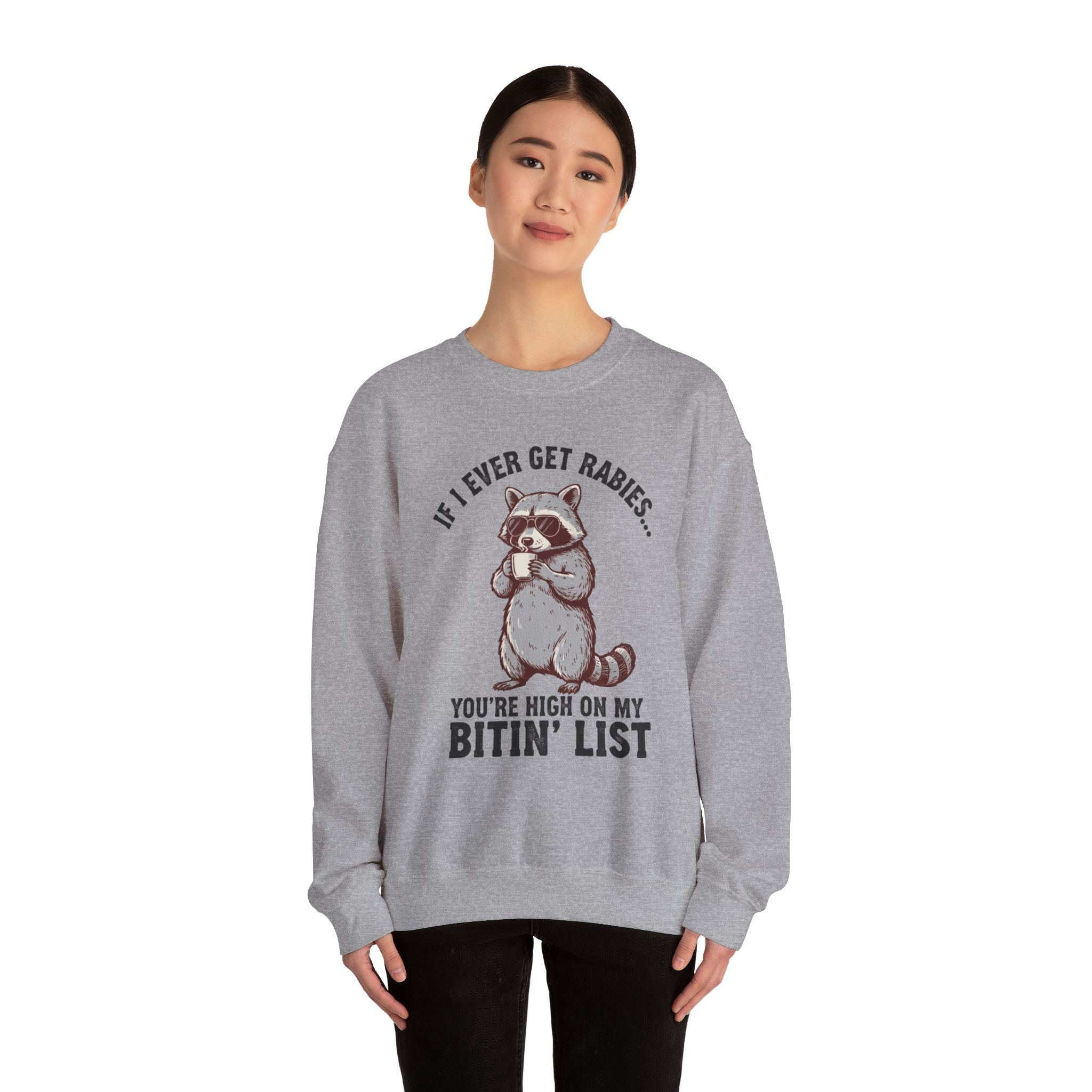 Raccoon 'Bite'n List' Crewneck Sweatshirt