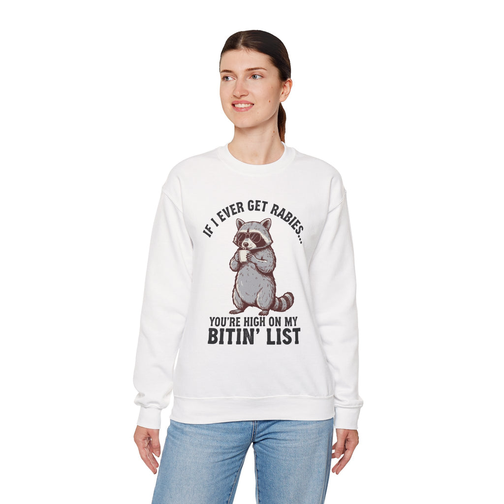 Raccoon 'Bite'n List' Crewneck Sweatshirt