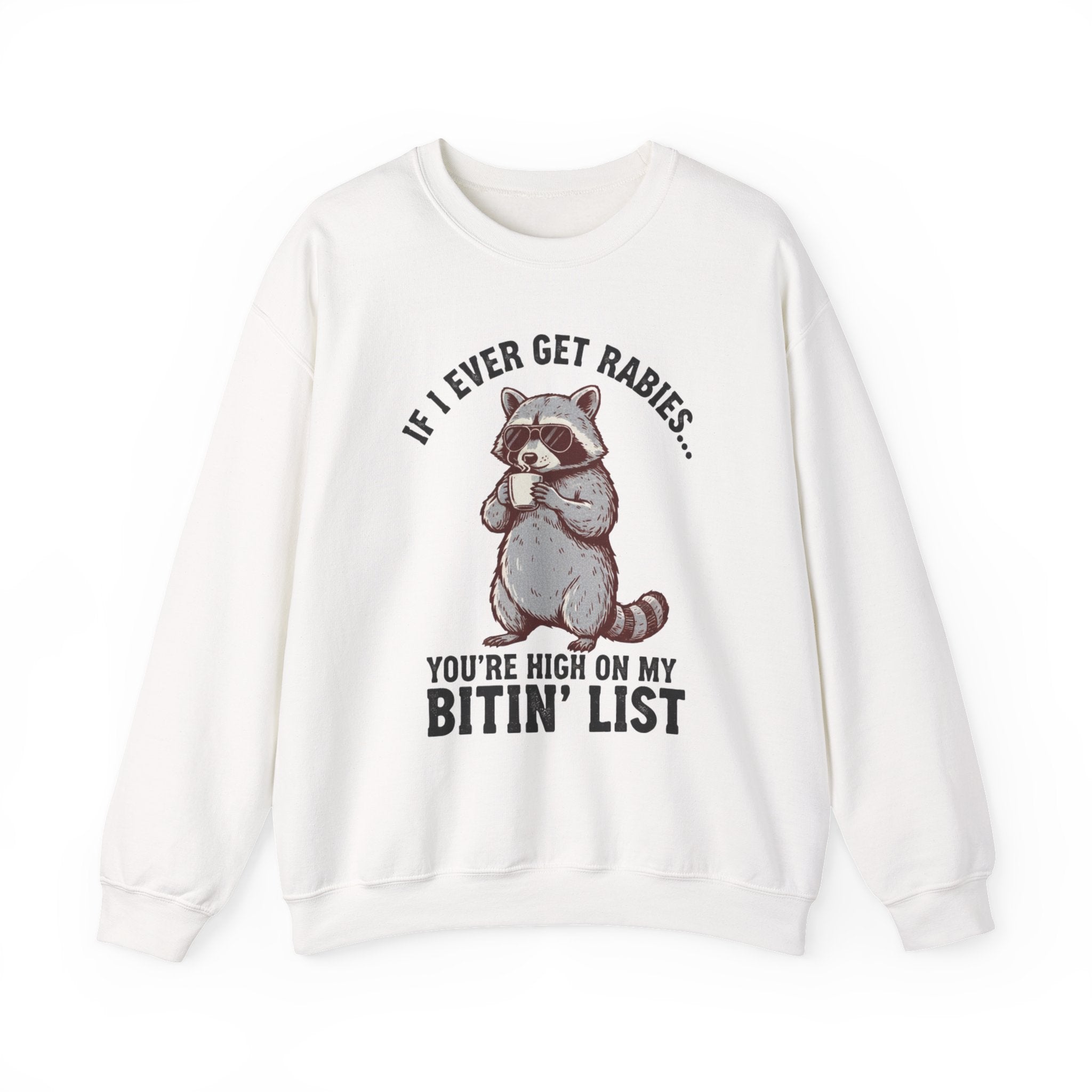 Raccoon 'Bite'n List' Crewneck Sweatshirt