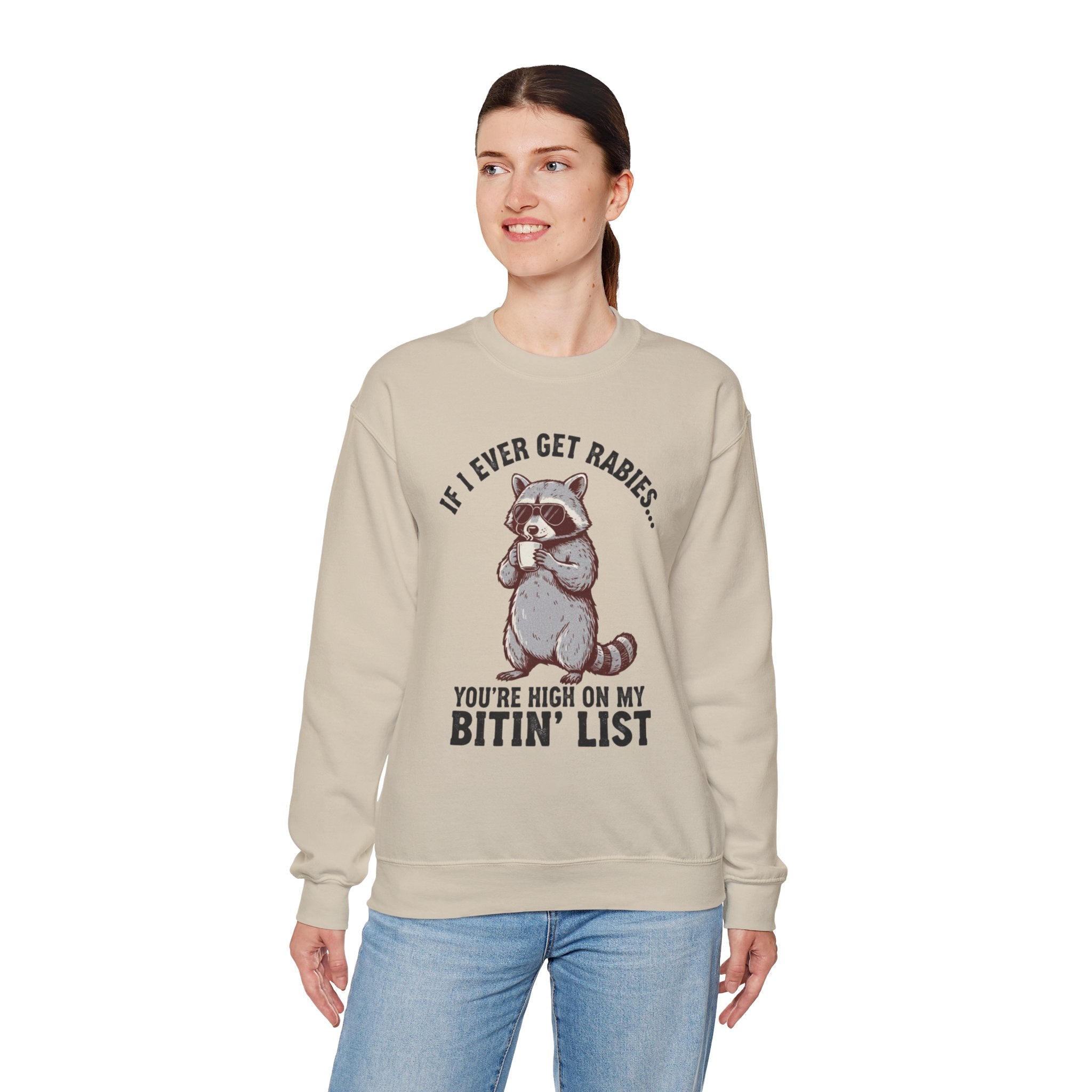 Raccoon 'Bite'n List' Crewneck Sweatshirt