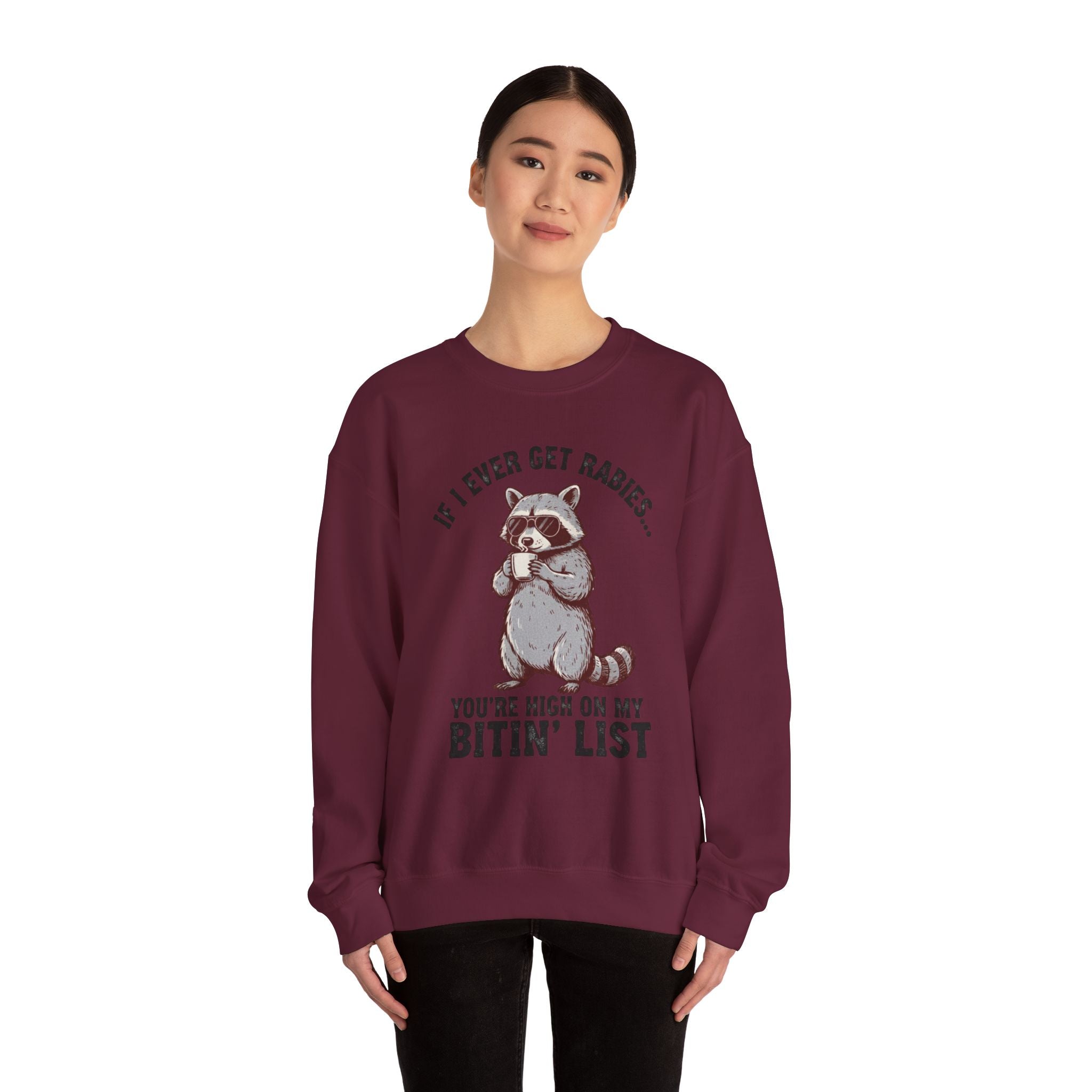 Raccoon 'Bite'n List' Crewneck Sweatshirt