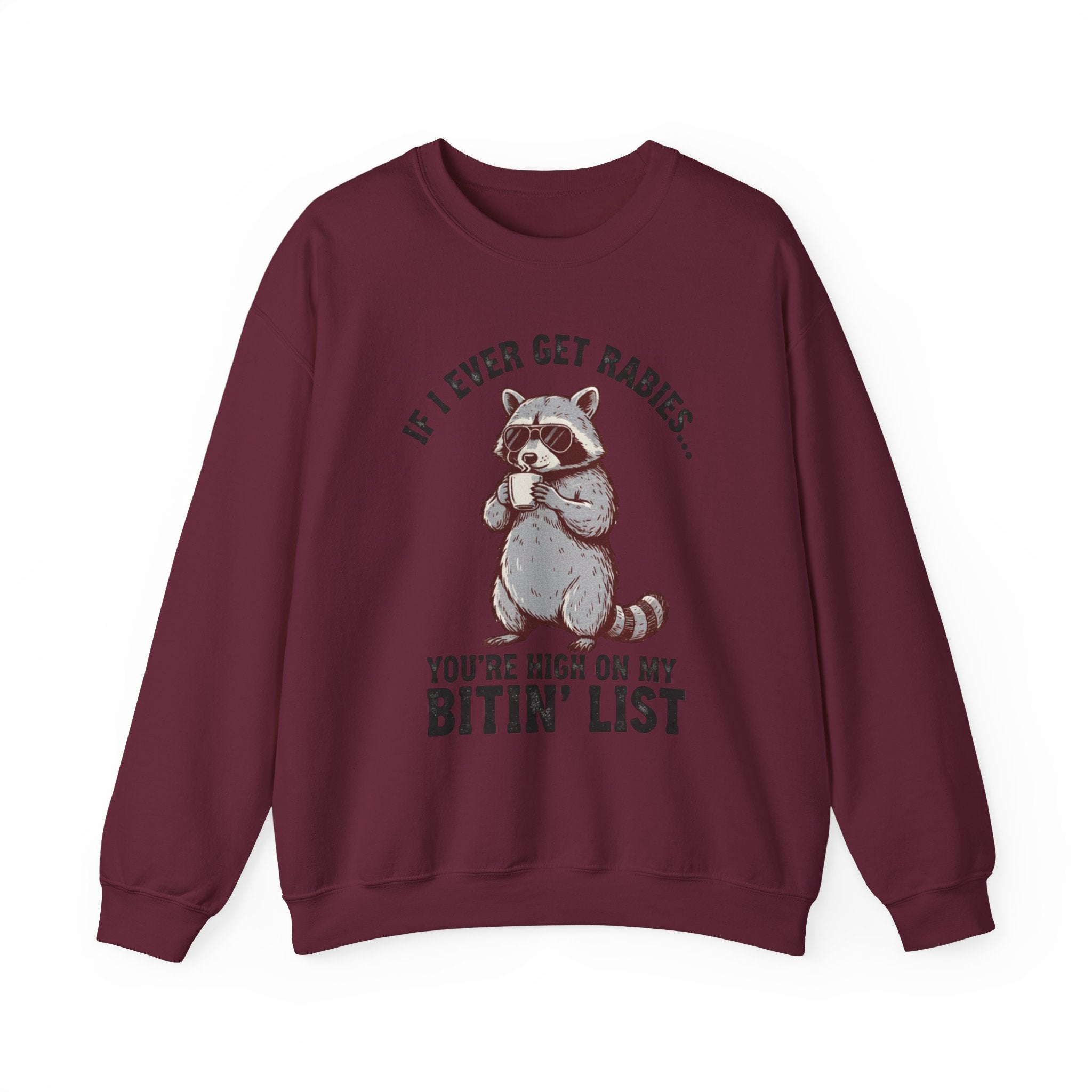 Raccoon 'Bite'n List' Crewneck Sweatshirt