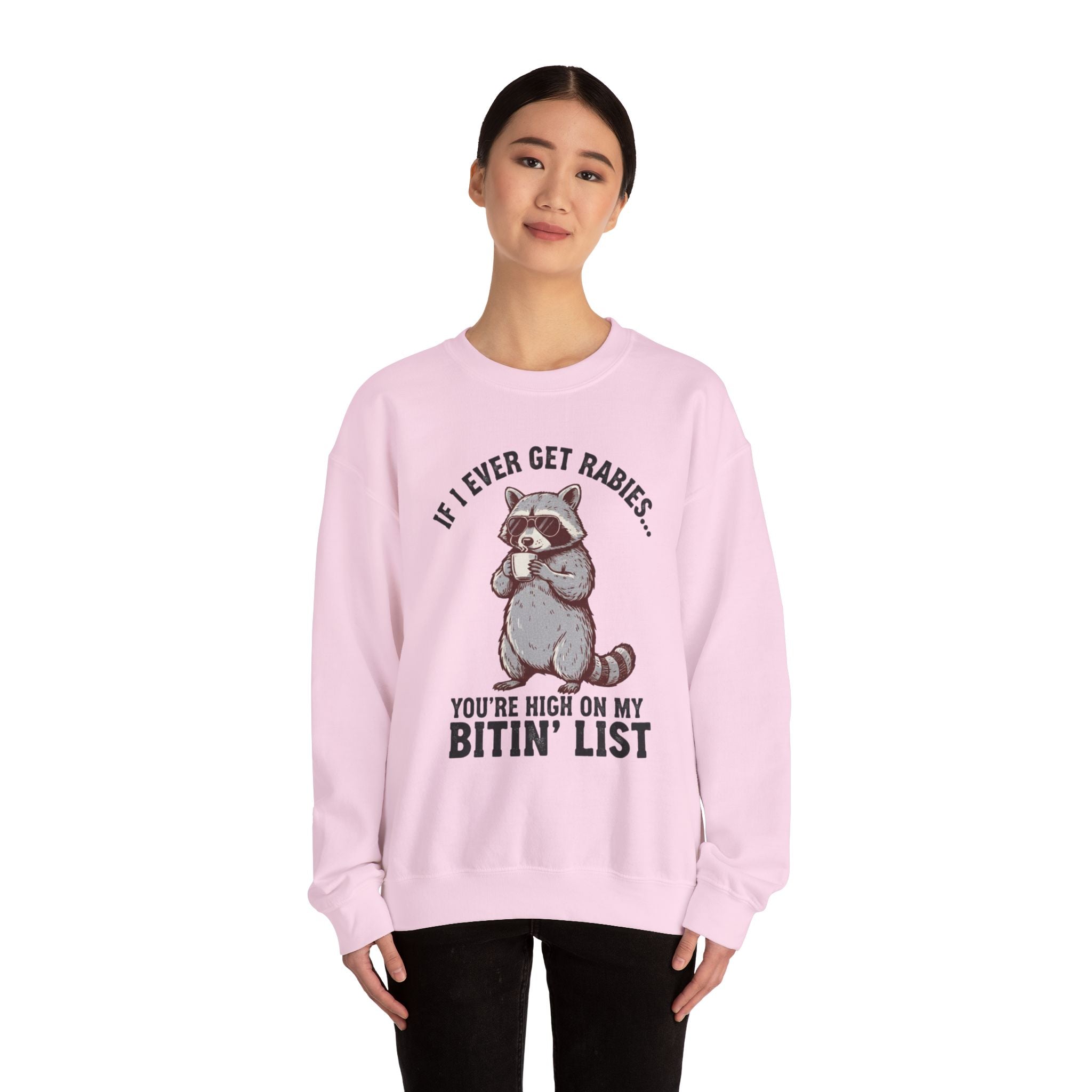 Raccoon 'Bite'n List' Crewneck Sweatshirt